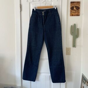 Triarchy Womens High Rise Trouser Jeans Denim Size 27 Dark Denim Classic Preppy